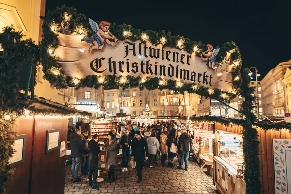 Mercado Navidad Altweiner Tradicional Feria Adviento Mercado Más Antiguo Wien — Foto de Stock