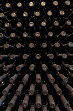 Anenii Noi, Moldova - Kasım 2018: Castel Mimi şarap şarap şişeleri toplama