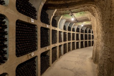 Milestii Mici, Moldova - Kasım 2018: en büyük şarap içinde Milestii mıcı şaraphane Moldova Chisinau yakınındaki dünyada