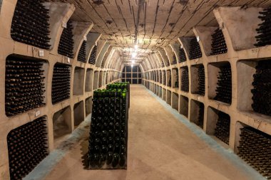Milestii Mici, Moldova - Kasım 2018: Milestii mıcı Winery yakınındaki Kişinev, Moldova Cumhuriyeti yeraltı şarap topluluğu