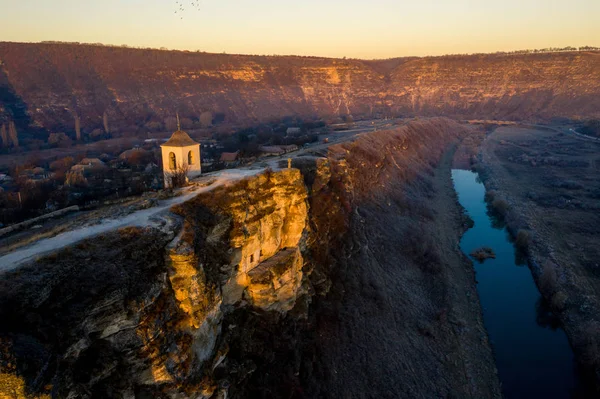 Antigua Iglesia Tallada Piedra Orhei Atardecer Moldova Republic — Foto de Stock