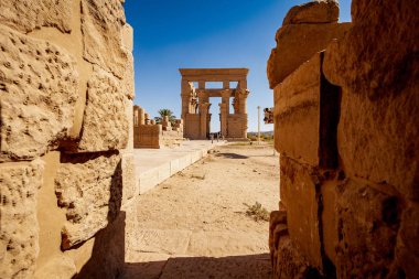 Aswan Mısır tapınakta Elefantin eski Trajan noktasında