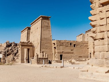 Antik tapınak Elefantin Aswan Mısır Mısır'daki en önemli turistik yakınındaki