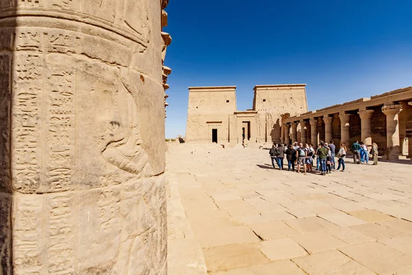 Philae Templo Egipcio Isis Dios Asuán Enfoque Templo Fondo — Foto de Stock
