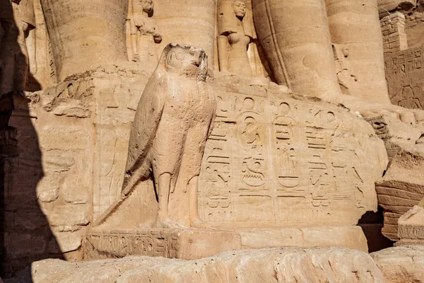 Statue Horus Temple Abu Simbel Egypte — Photo