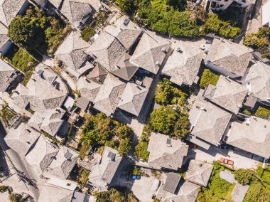 Taş os geleneksel Yunan Panagia, Thasos evler çatı