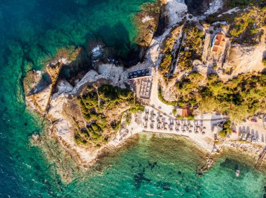 Karnagio bay beach Thasos Island, Yunanistan