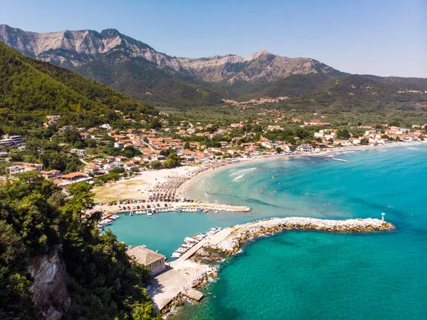 Luftaufnahme Des Goldenen Strandes Thasos Griechenland — Stockfoto