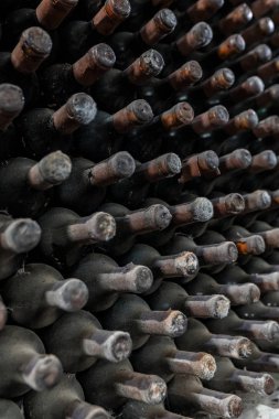 Detail Desenini toz dolu yaşlanma vintage Klasik şarap şişe