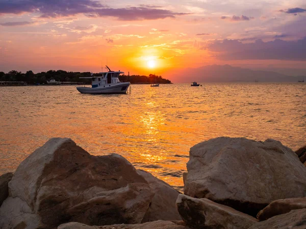 Thasos Insel Sonnenuntergang Landschaft mitten in der Saison — Stockfoto