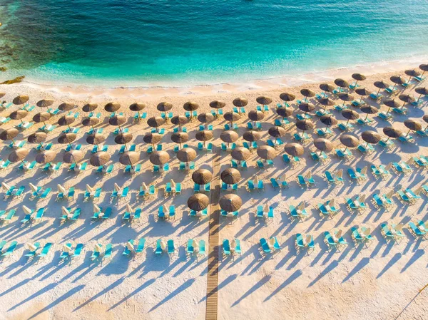 Yunanistan, Thassos Island ünlü Mermer Beach havadan görünümü — Stok fotoğraf