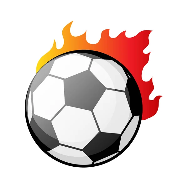 Bruciare Pallone Calcio Fiamme Illustrazione Vettoriale — Vettoriale Stock