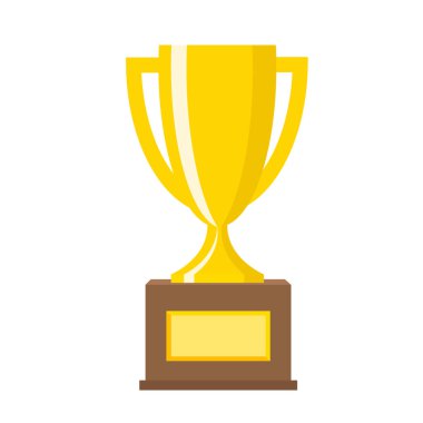 Galibi altın kupa altın su bardağı spor zafer kavramı için düz vektör simgeler. Spor Ödülü ve Ödülü, ödül Kupası illüstrasyon