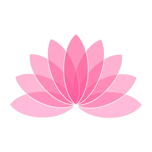 Logo Icône Fleur Lotus Rose Sur Fond Blanc Illustration — Image vectorielle