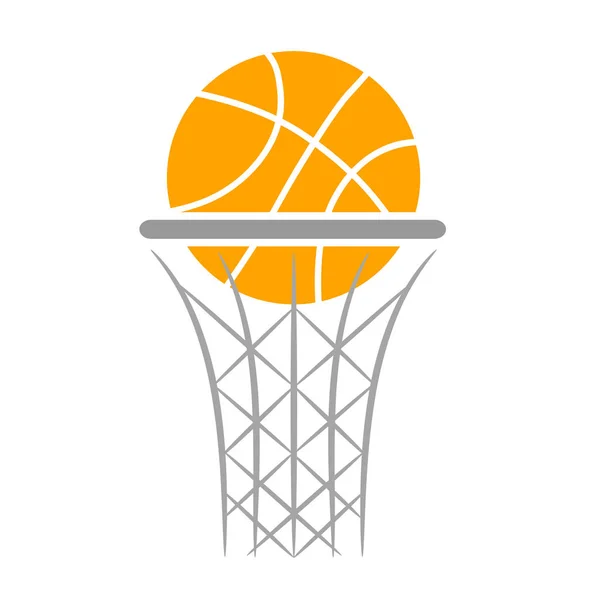 Orange Basketball Ball Logo Icon Flat Design Stock Vector Illustration — Stock Vector