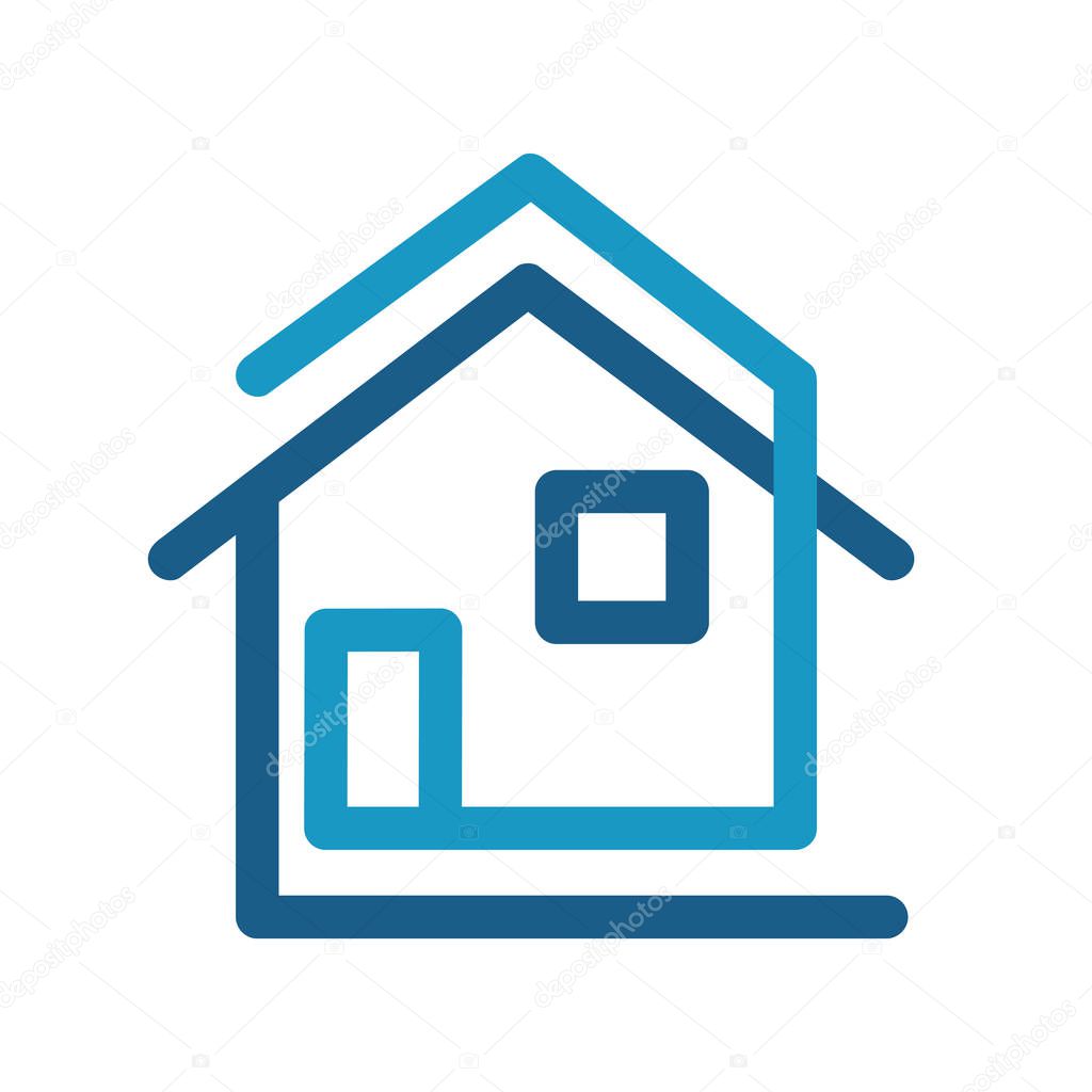 Modern house flat logo icon creative design, stock vector illustration