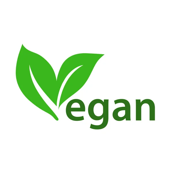 Concepto Verde Vegano Logotipo Dieta Con Icono Hoja Ilustración Vectorial — Archivo Imágenes Vectoriales