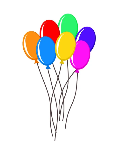 Bunte Luftballons Luftparty Ikone Vektor Illustration Design Folge — Stockvektor