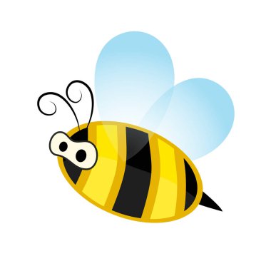 sevimli çizgi arı uçan simgesi, hisse senedi vektör çizim, eps 10