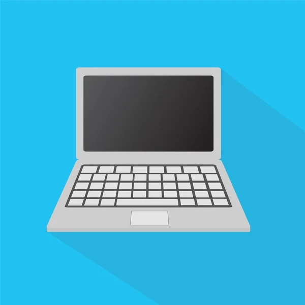 Laptopcomputer Blauwe Achtergrond Met Schaduw Pictogram Ontwerp Vectorillustratie Voorraad — Stockvector