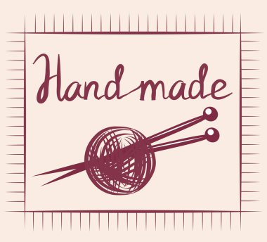 El çizmek Aksesuar dikiş el yapımı tasarım öğesi için iş parçacığı. Hisse senedi vektör çizim