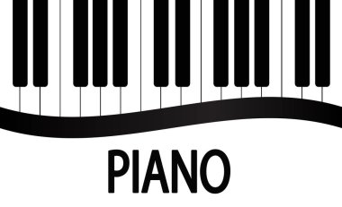 Black and White Piano Keys Background Design. Stock Vector Illustration, eps 10 clipart
