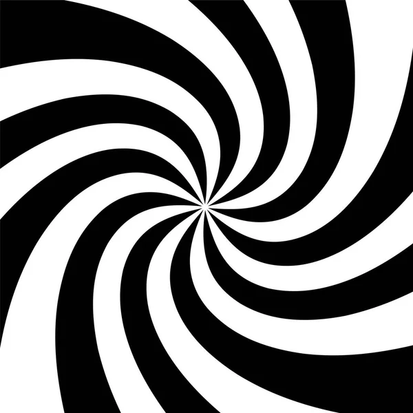 Fond Illusion Optique Spirale Noir Blanc Illustration Vectorielle Stock Monochrome — Image vectorielle