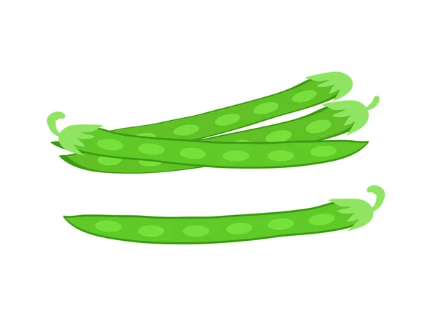 Groenten Peulen Van Green Bean Vector Illustratie Cartoon Platte Pictogram — Stockvector