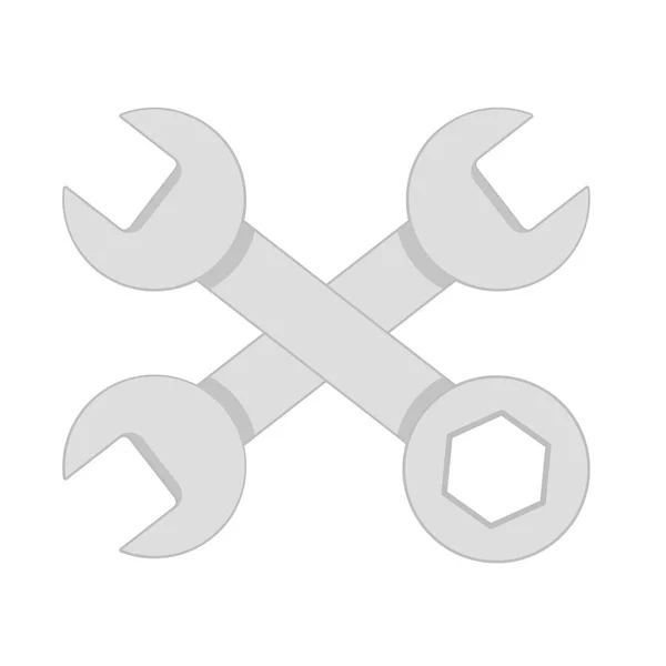 Reair Service Icon Два Гаечных Ключа Белой Иконе Логотип Ремонта — стоковый вектор