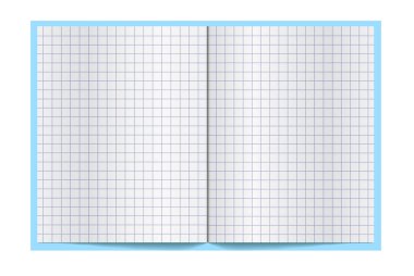 Alıştırma kitabı yazmak için boş sayfaları ile yayıldı. Hisse senedi vektör çizim