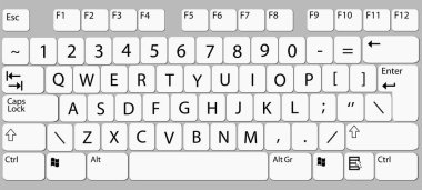 Bilgisayar klavye, smartphone, cep telefon tuş takımı vektör mockup. Klavye için hareket eden aygıt illüstrasyon
