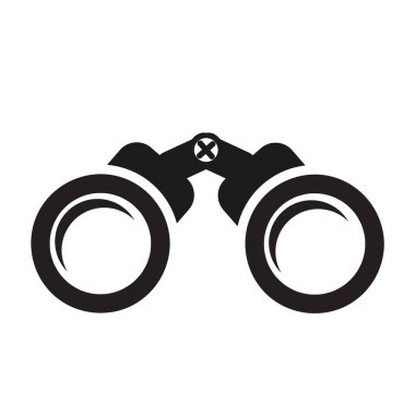 Beyaz, hisse senedi vektör çizim dürbün simgesini