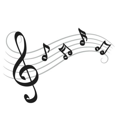 Müzik beyaz tasarımınızın hisse senedi vektör çizim çizim el notları