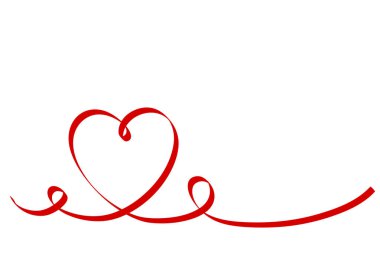 Hat kırmızı kalp şerit beyaz üzerinde hisse senedi illüstrasyon vektör