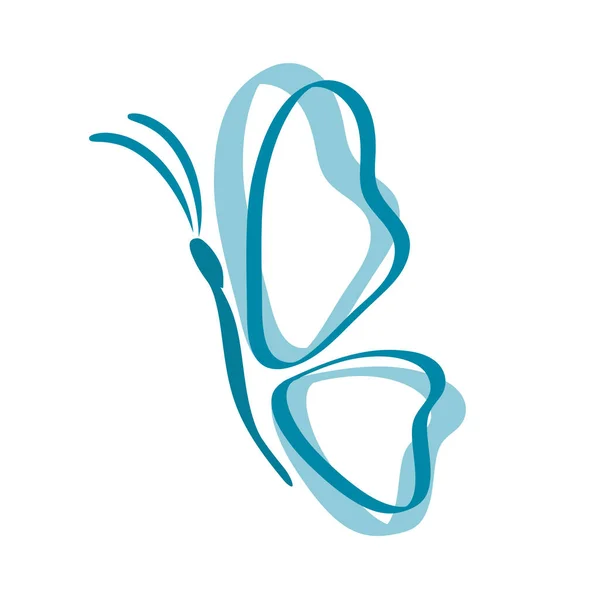 Beau Papillon Abstrait Bleu Pour Votre Conception Sur Blanc Illustration — Image vectorielle