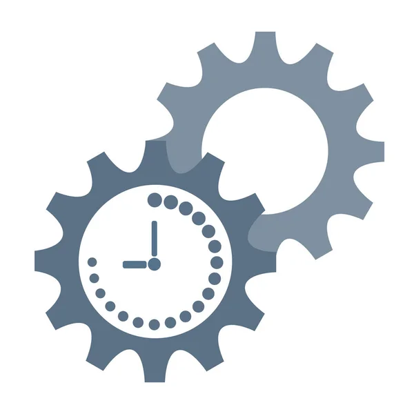 Produktivitäts Symbol Mit Uhr Und Getriebe Aktienvektor Illustration — Stockvektor