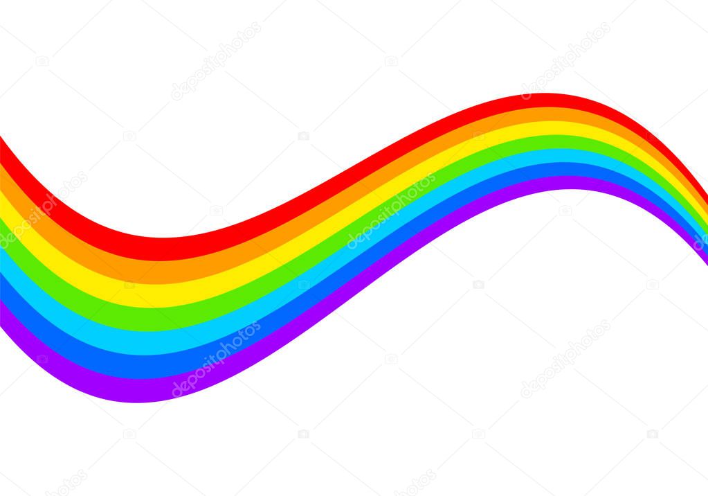 Rainbow on white background