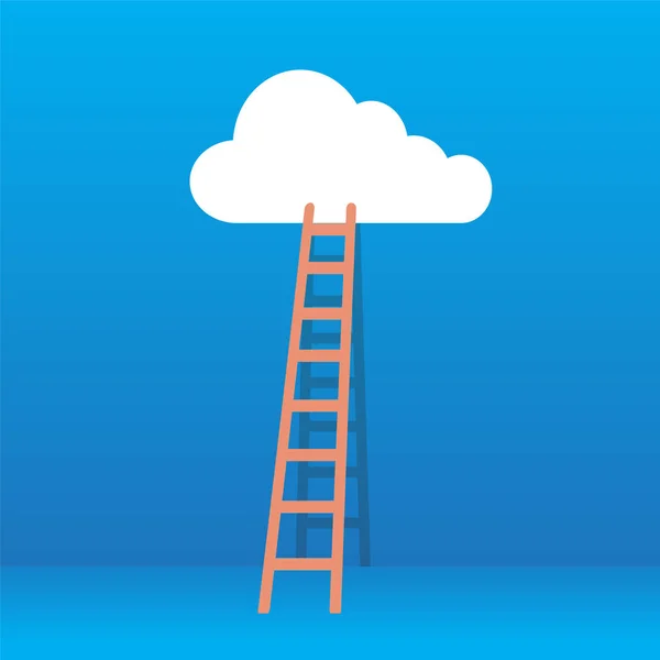 Business Winner Concept Clouds Ladders Stock Vector Illustration — Stock Vector