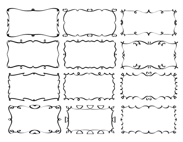 Декоративные Рамки Границы Пропорции Прямоугольника Набор Поздравительных Открыток — стоковый вектор