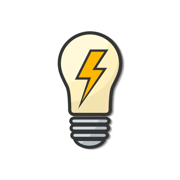 Light Bulb Ikonen Tecknad Med Energi Tecken Lager Vektorillustration — Stock vektor