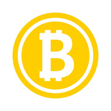 Bitcoin sembolü düz tasarım. Vektör