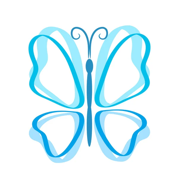 Голубая Бабочка Вашего Дизайна Белой Биржевой Векторной Иллюстрации — стоковый вектор