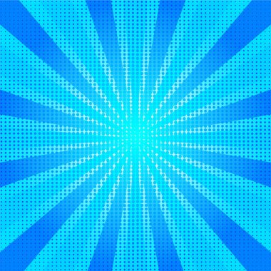 Pop sanat retro çizgi roman tarzı sökülen arka plan mavi raster degrade yarı ton, hisse senedi vektör çizim