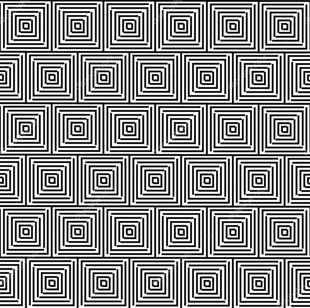 Abstract geometric patern with squares. A seamless vector background. Black and white texture. Graphic modern pattern