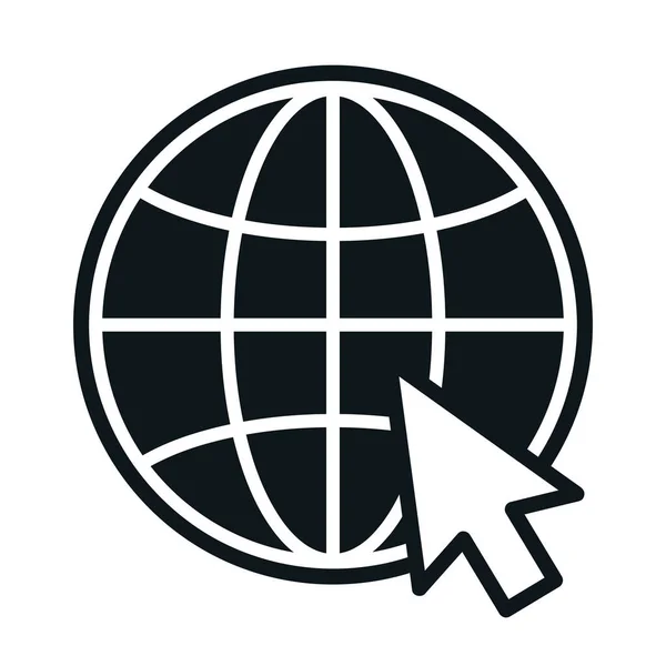 Internet Symbol Mit Weißem Computerpfeil Cursor — Stockvektor
