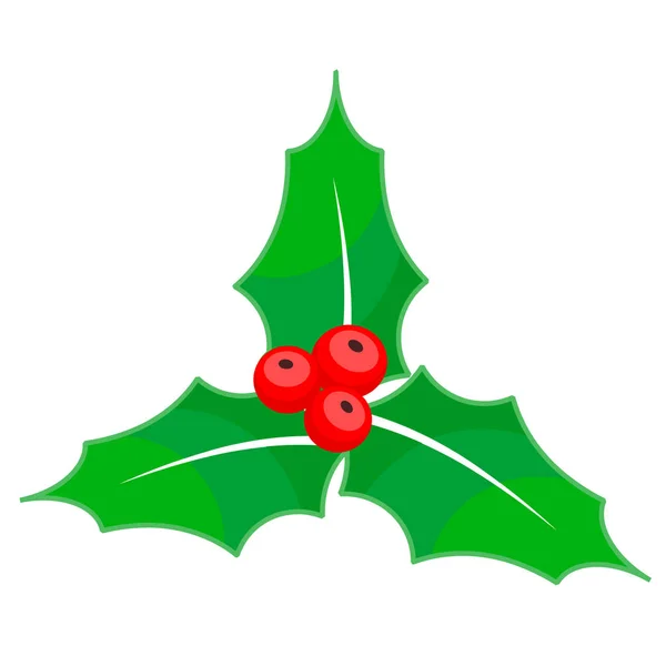 Holly Berry Noël Sur Fond Blanc Illustration Vectorielle Stock — Image vectorielle