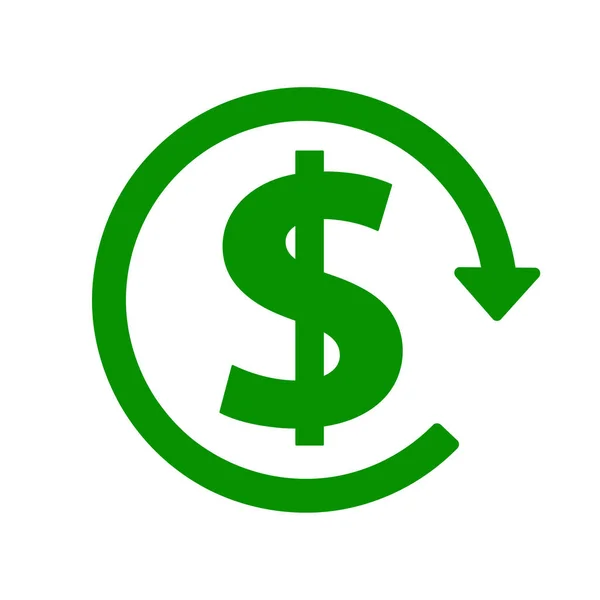 Ícone Dólar Verde Com Seta Ilustração Vetor Estoque — Vetor de Stock