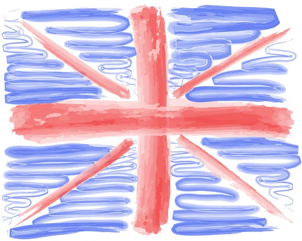Drapeau Aquarelle Angleterre Sur Fond Blanc Grande Bretagne Symbole Royaume — Image vectorielle