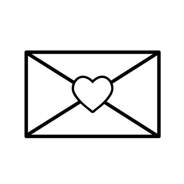 Zarf iletisi mektup romantik kalp simgesi, hisse senedi vektör çizim ile
