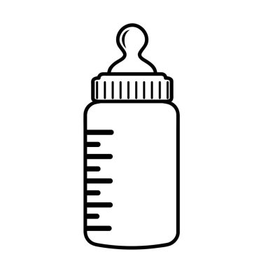 Bebek süt şişesi simgesi düz stil, hisse senedi vektör çizim